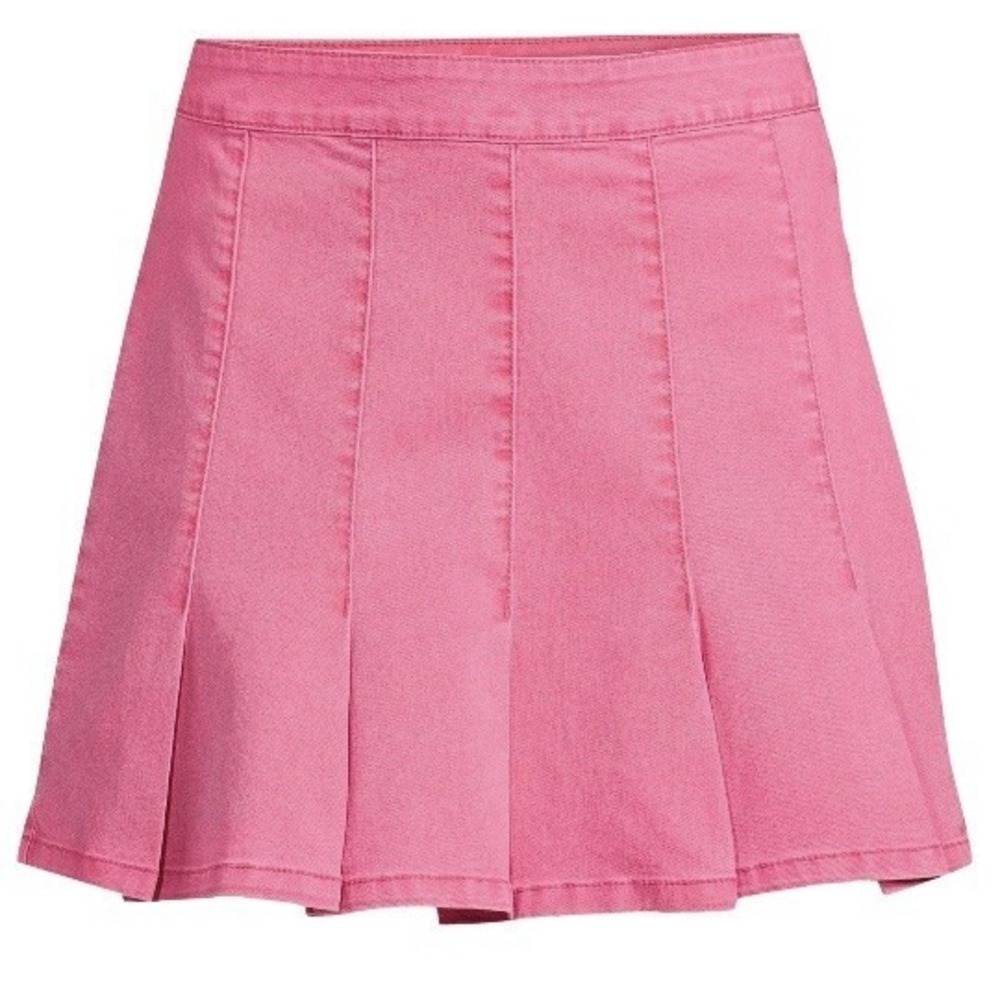 No Boundaries Juniors Denim Pleated Skirt 15 New with Tags Pink Side Zip Classic